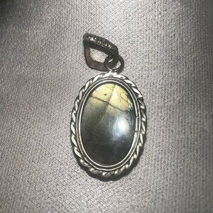 Vintage Obsidian Oval Pendant